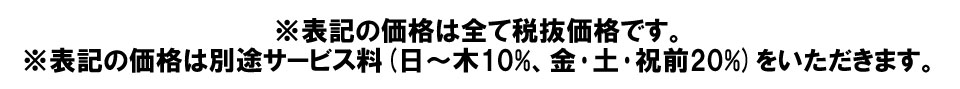 料金の注意事項